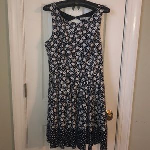 Lauren Conrad Black and White Pleated Dress